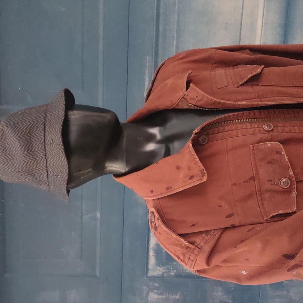 Machine by Machine Military Grade Distressed, Fatigued Heavy-Duty Full Zip Coat